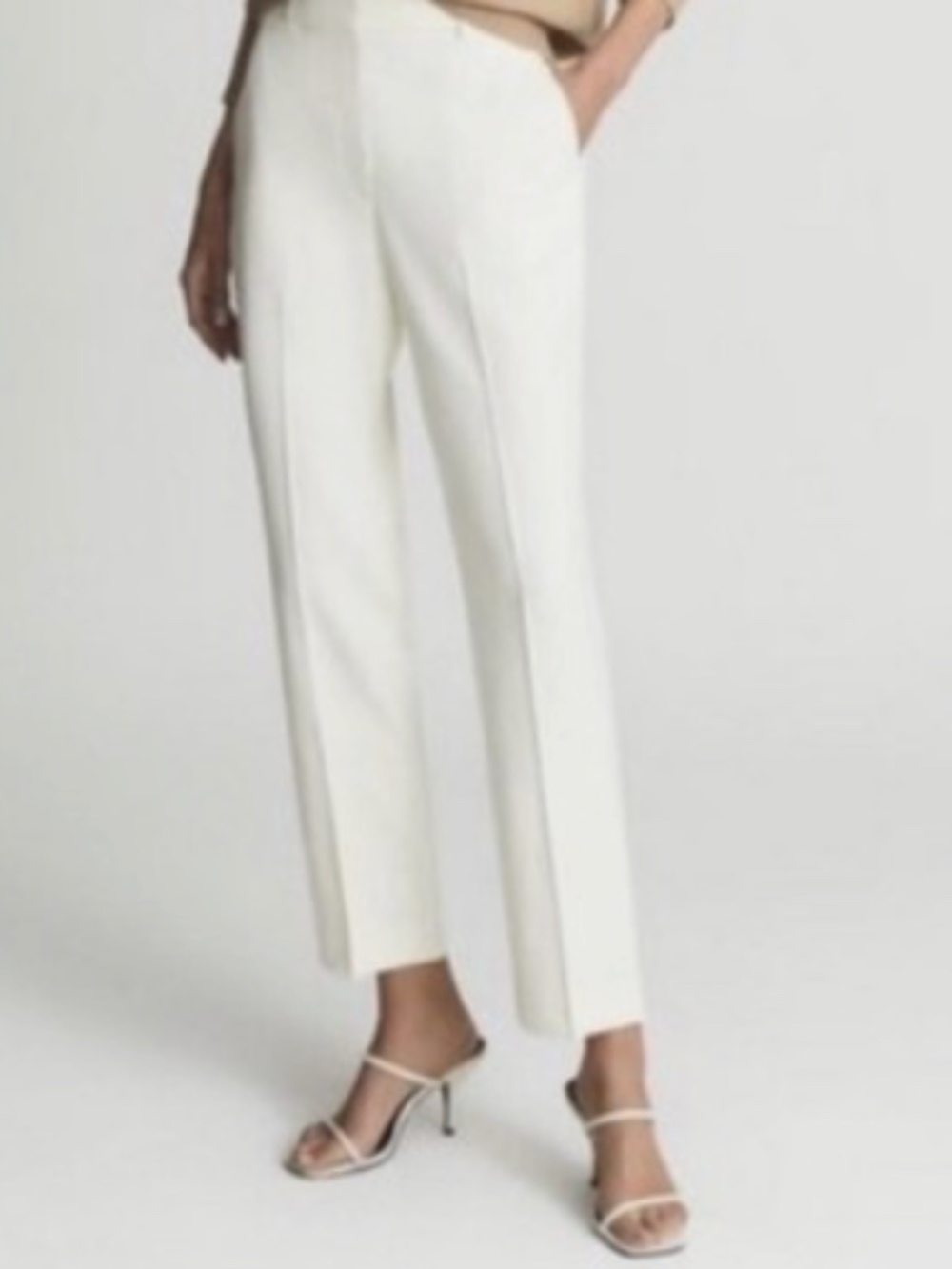 REISS EMBER CREAM SLIM FIT HIGH RISE TROUSERS - $285 - NWT!